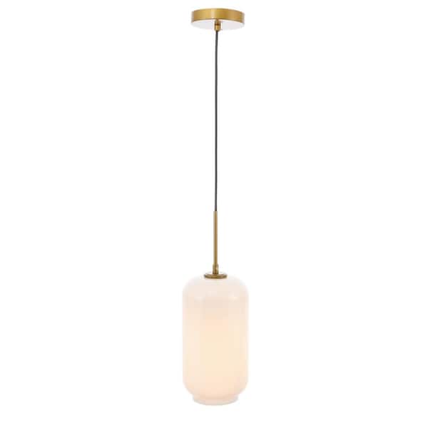 Unbranded Timeless Home Conor 1-Light Brass Pendant with Frosted Glass Shade