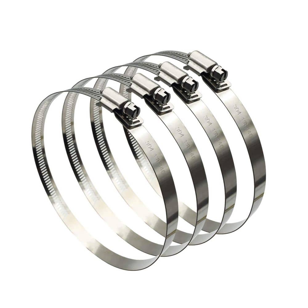 "4-Pack Worm Drive 6"" Adjustable 304 Stainless Steel Duct Clamps Silver" price history on PriceWatchPro