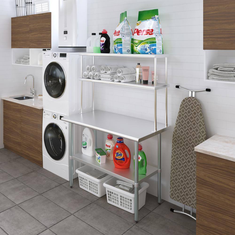 48" Stainless Steel Double-Tier Kitchen Overshelf