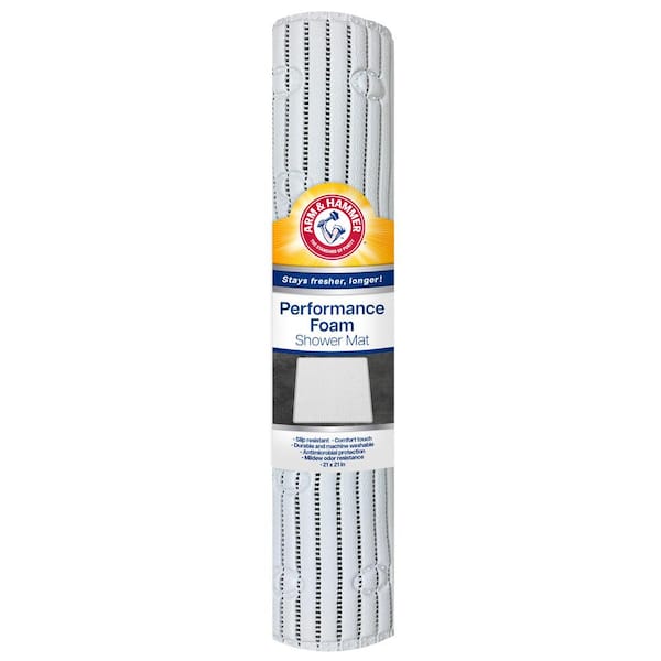 ARM & HAMMER Performance Foam Vinyl 21 in. x 21 in. Shower Tub Mat in White