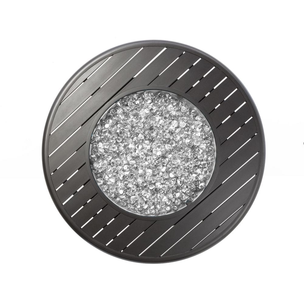 Black 36" Round Aluminum Gas Fire Pit Table