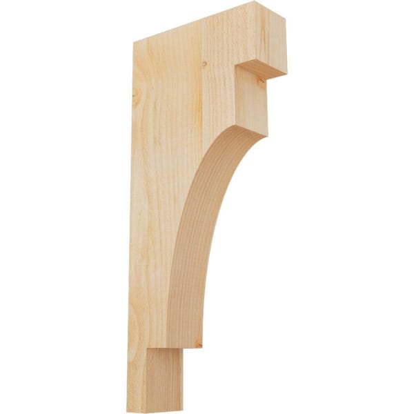 Ekena Millwork 4 in. x 12 in. x 28 in. Douglas Fir Mediterranean Rough Sawn Corbel