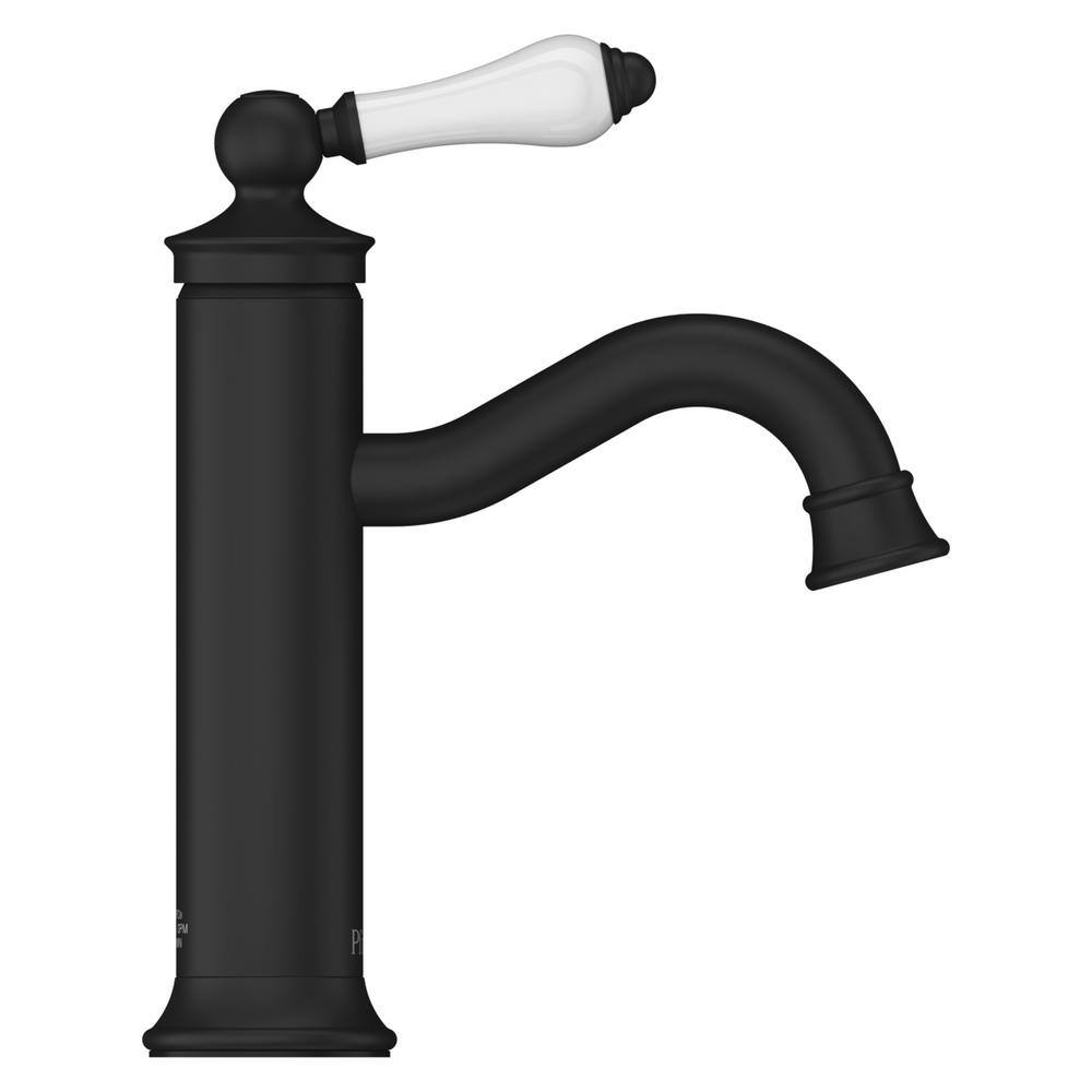 Matte Black Single Handle High Arc Bathroom Faucet