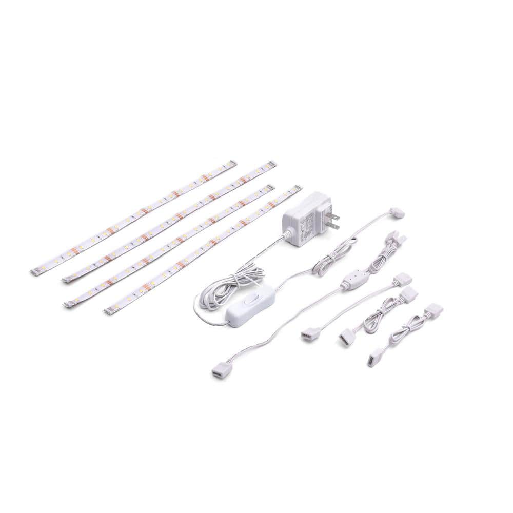 12 in. Lnkble Warm White LED Strip Light Kit (4 Strip Pack)