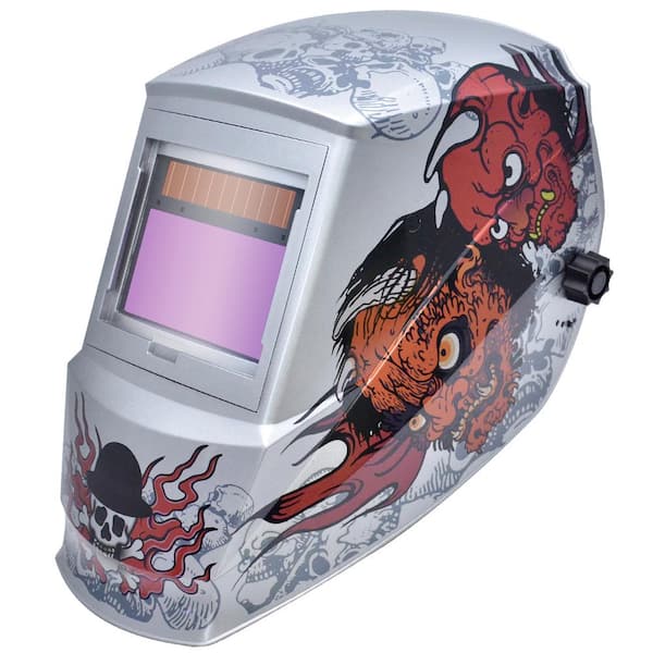 Nesco Red Alligator Auto Darkening Welding Helmet - Solar Powered With Adjustable Shade