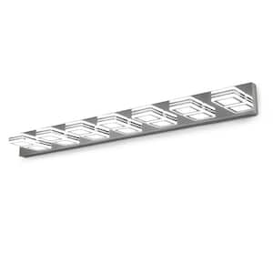 45.3 in. 7-Light Chrome LED Vanity Light Bar