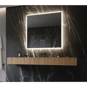42 in. W x 42 in. H Square Frameless Wall Mounted Bathroom Vanity Mirror 3000K LED