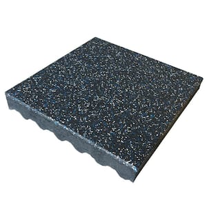 Eco-Safety 3 in. x 1.62 ft. W x 1.62 ft. L Blue/White Speckled Interlocking Rubber Flooring Tiles (210 sq. ft.) (80PK)