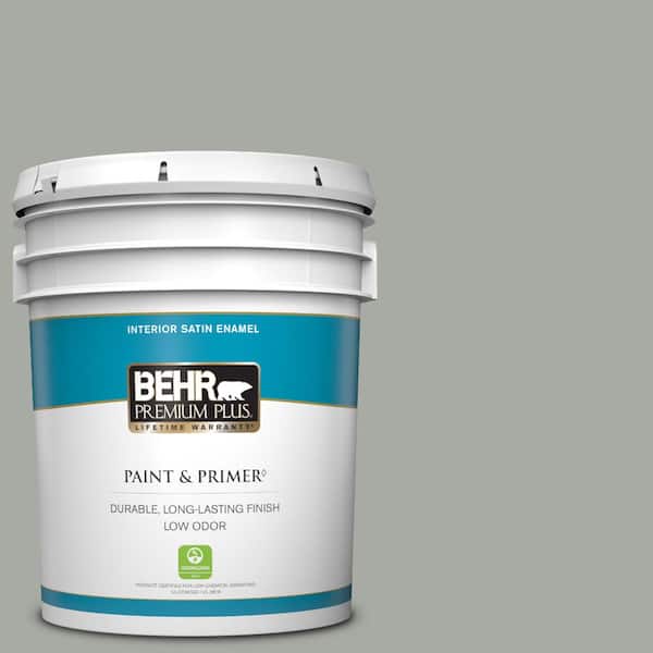 BEHR PREMIUM PLUS 5 gal. #PPU25-15 Flipper Satin Enamel Low Odor Interior Paint & Primer