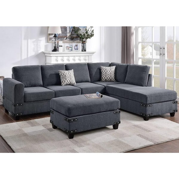 Grey chenille deals sectional