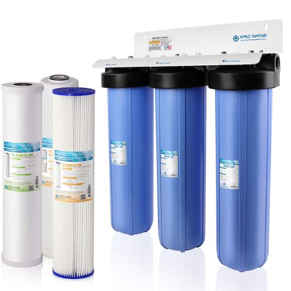 APEC Water Systems 3-Stage Whole House Water Filtration System Sediment, KDF and Carbon for Multi-Purpose