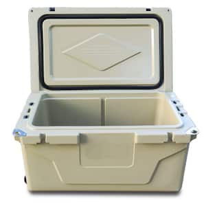65 qt. Outdoor Chest Cooler in Khaki, Fish Ice Chest Box