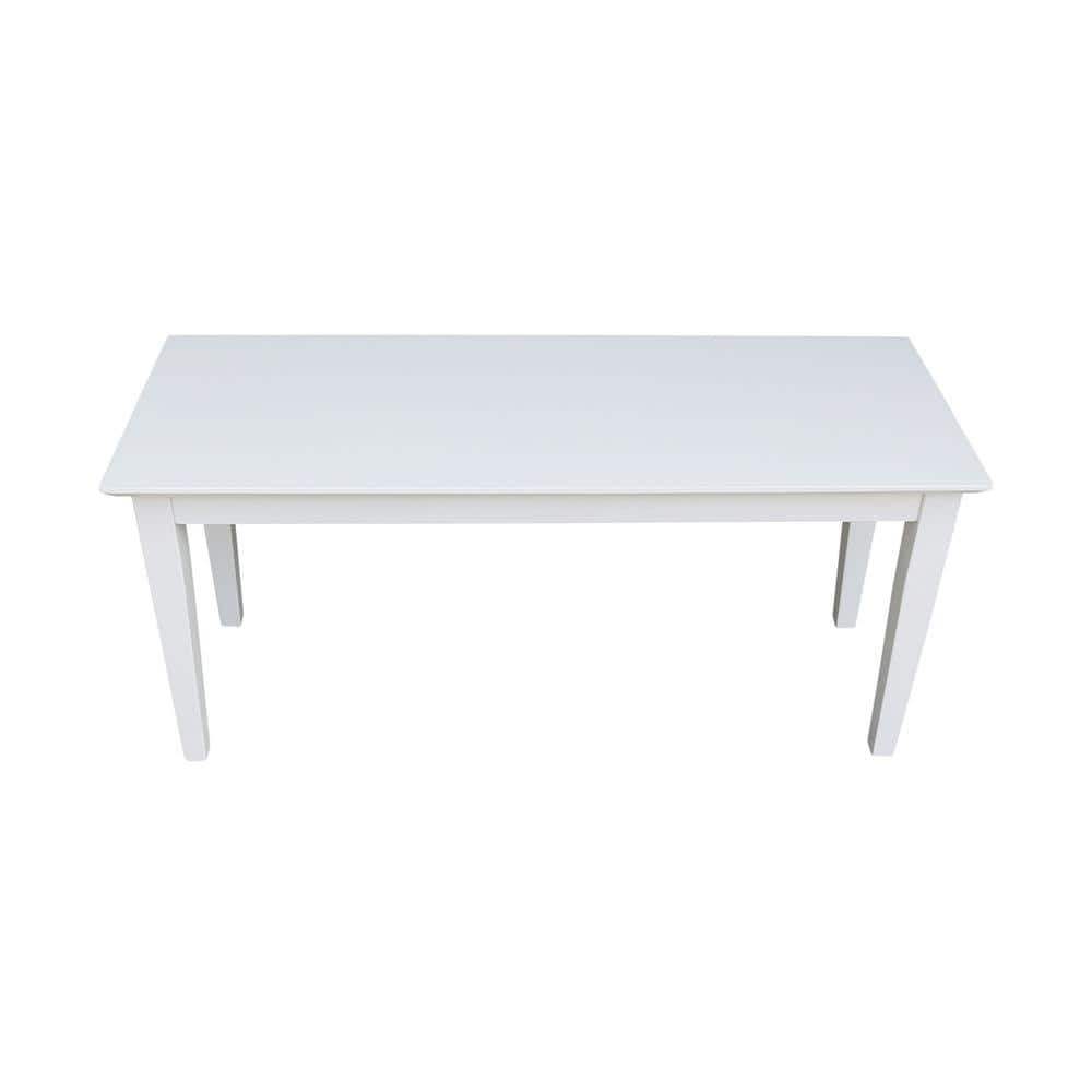 White Solid Wood Shaker Style Storage Bench