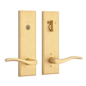 Kwikset Halifax Satin Brass Keyed Entry Set Single Cylinder Door