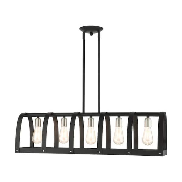 AVIANCE LIGHTING Meadowalk 5-Light Textured Black Linear Chandelier