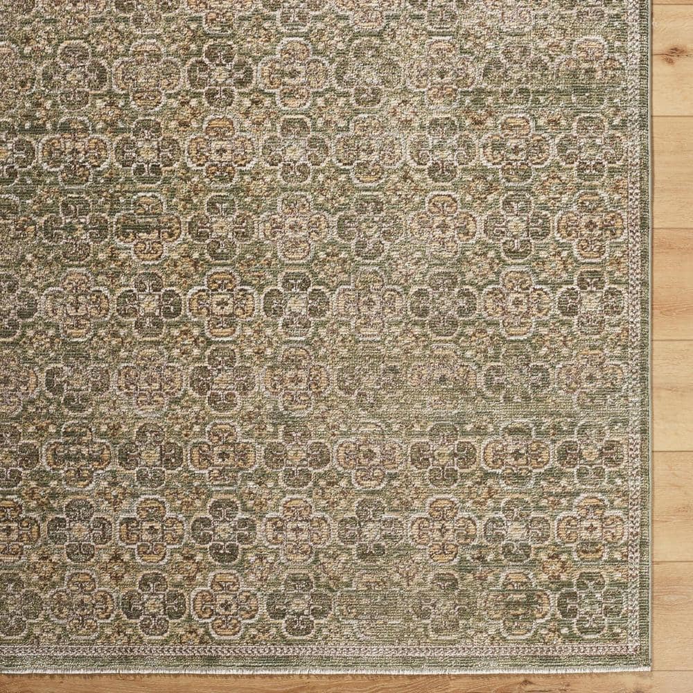 Myrtle Avenue Olive and Taupe Synthetic Rectangular Area Rug