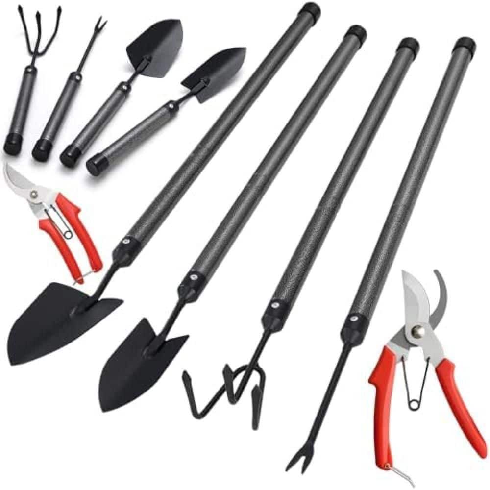 Garden Tools Set with Extension Handles 5 Piece Thick Heavy Duty Steel Rust-Proof Weeding Planting price history on PriceWatchPro
