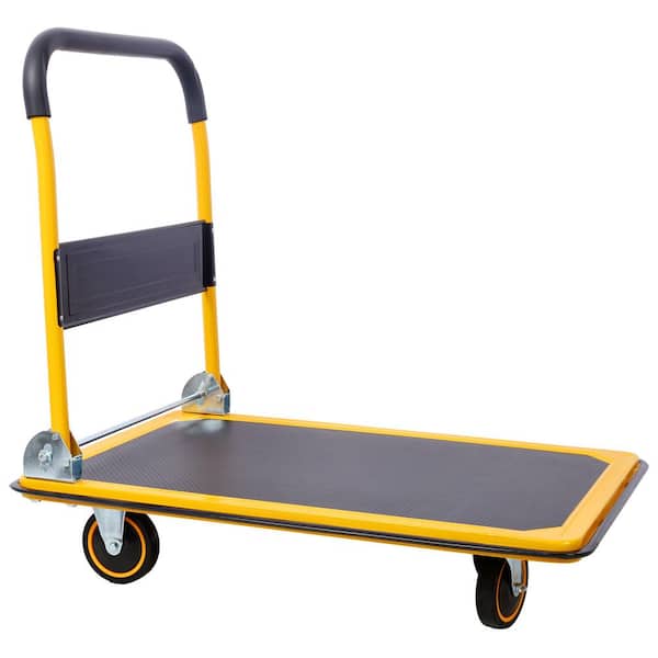 330 lb. Hand Truck Push Dolly in Black and Yellow