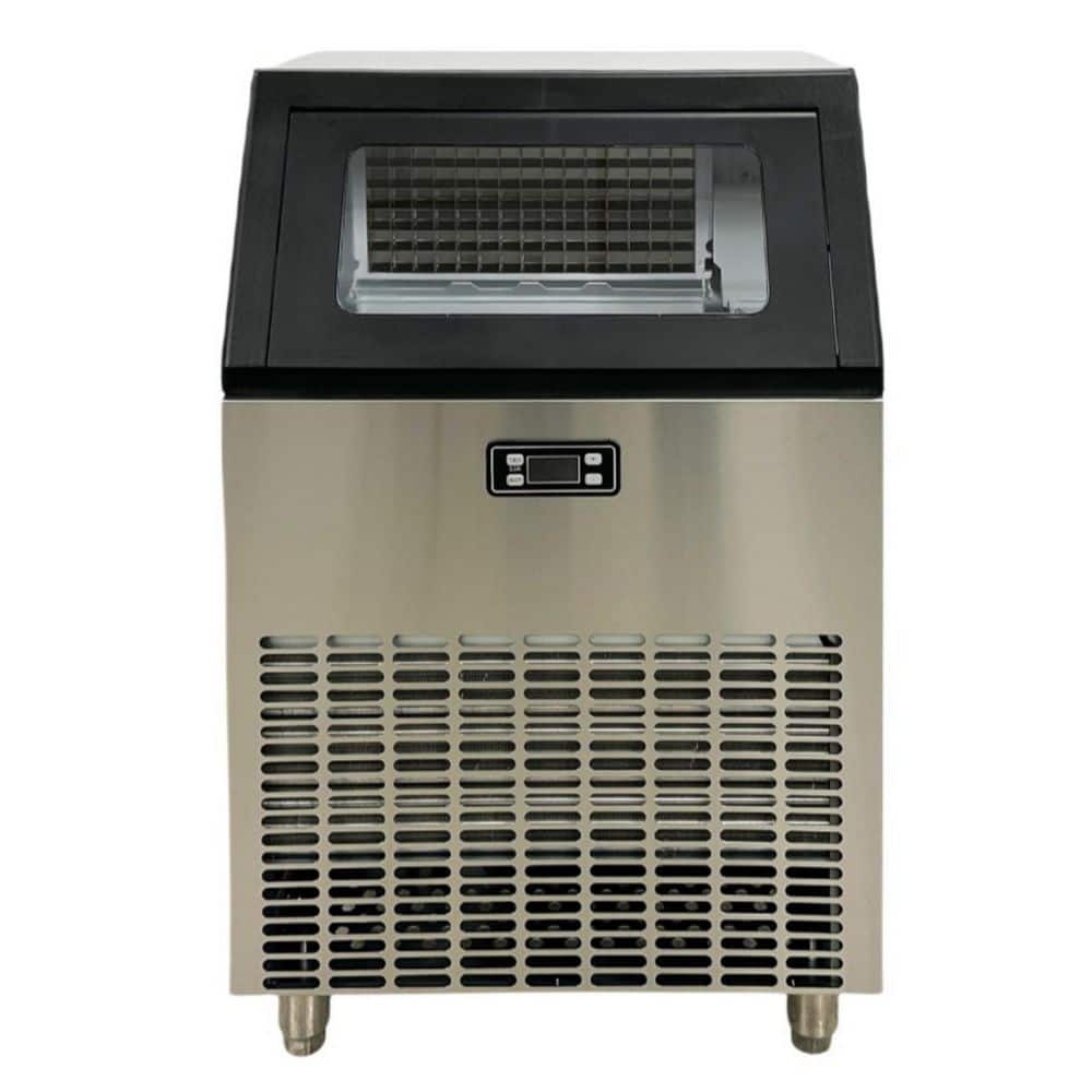Cooler Depot 22 in. W 198 lbs. Freestanding Air Cooled Commercial Ice-Maker with Bin in Black