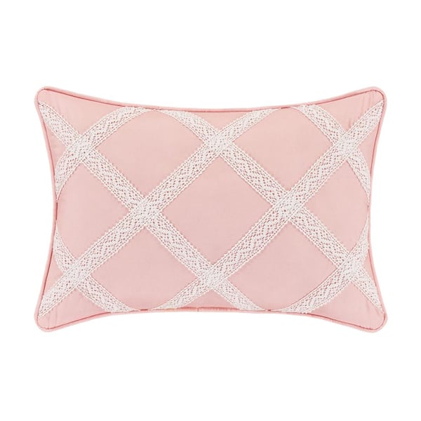 Unbranded Bungalow Rose Polyester Crochet Boudoir Decorative 13 in. L x 19 in. W Throw Pillow
