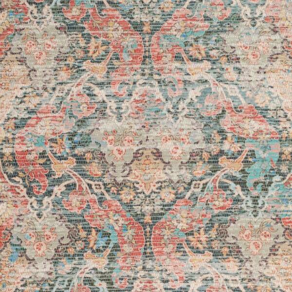 SAFAVIEH Saffron Coral/Aqua 5 ft. x 8 ft. Floral Area Rug SFN570A