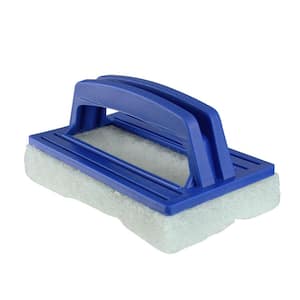 5.5 in. Blue Hand Held Swimming Pool Wall and Floor Scrubber Pad Brush