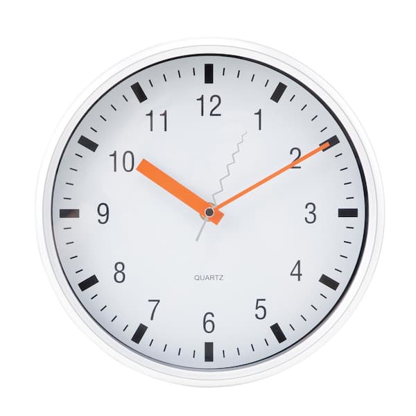 Victory Lighting LLC Tempus 10 in. Glossy Silver Silent Sweep Wall Clock