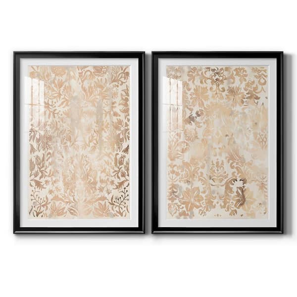 Wexford Home Walnut Damask I by Wexford Homes 2-Pieces Framed Abstract Paper Art Print 42.5 in. x30.5 in.