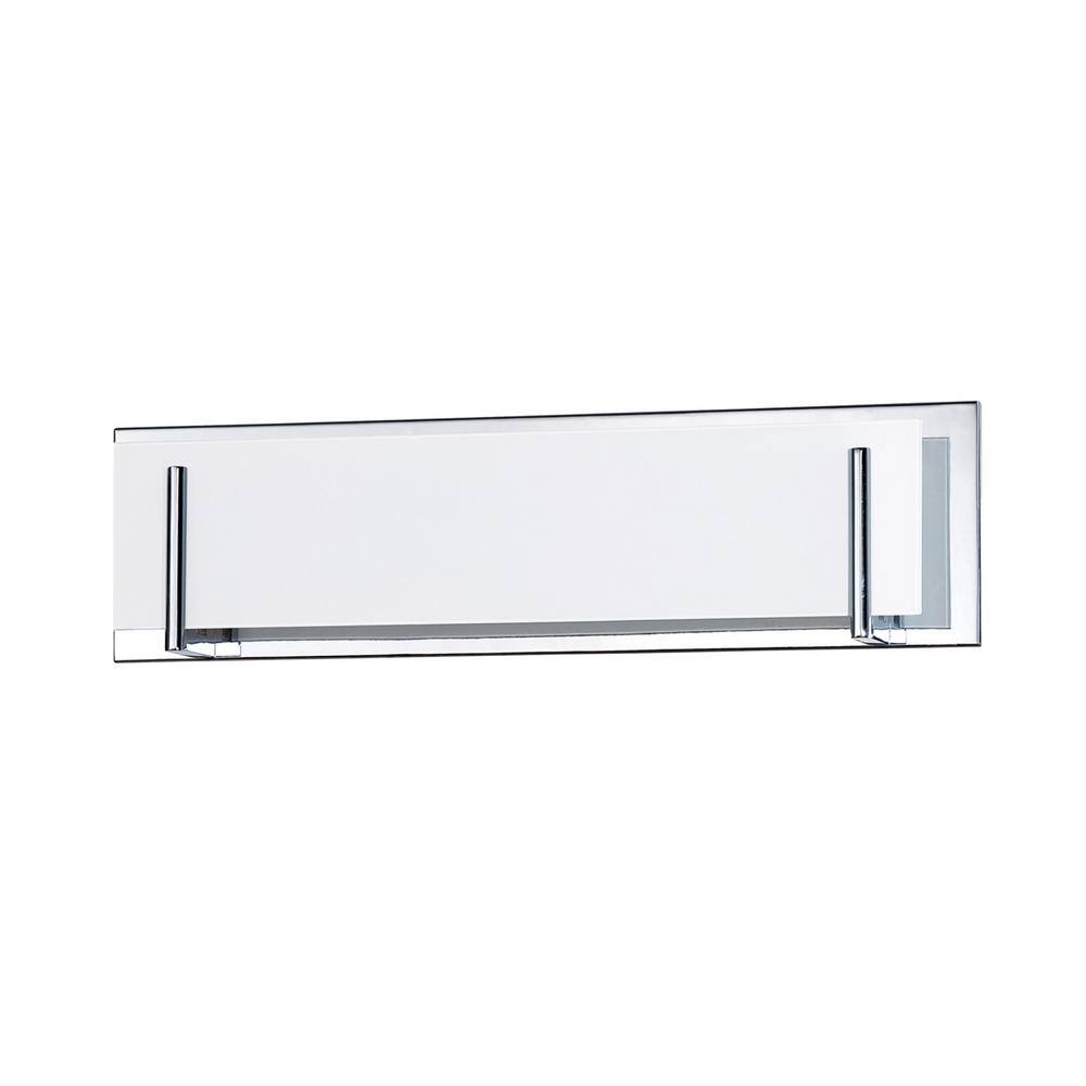 Aurora Chrome 4-Light Bath Vanity with Dimmable White Glass Shades
