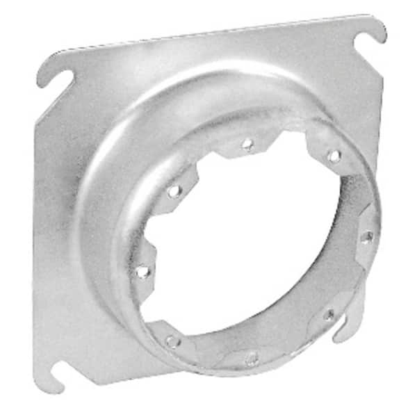 Southwire 4 in. W Steel Metallic 1-Gang Single-Device Square Cover, 5/8 in. Raised (1-Pack)
