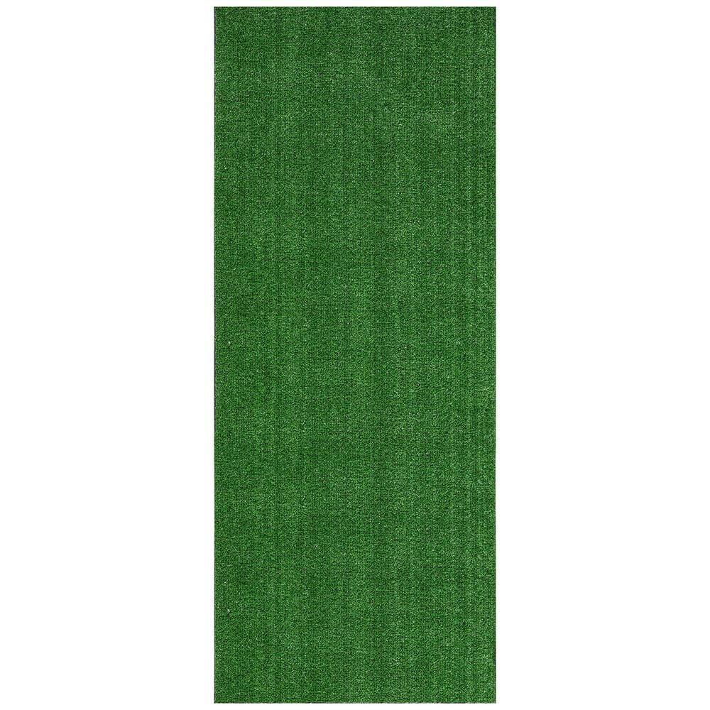 Ottomanson Turf Collection Waterproof Solid Grass 22x30 Indoor/Outdoor Artificial Grass Doormat, 22 in. x 30 in., Green