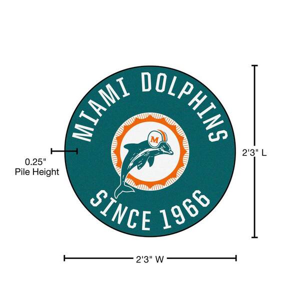 Miami Dolphins 23 LED Retro Logo Round Wall Sign