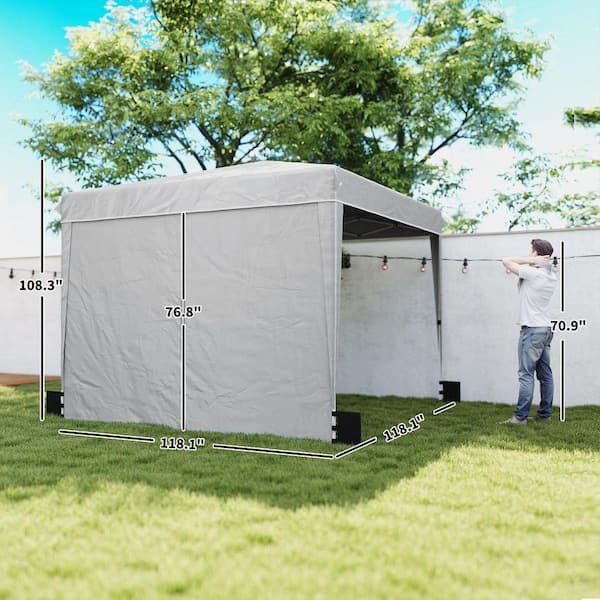 フジタ　conpy 3-Adjustable Height 10 ft. x 10 ft. Gray Patio Gazebo Instant Pop
