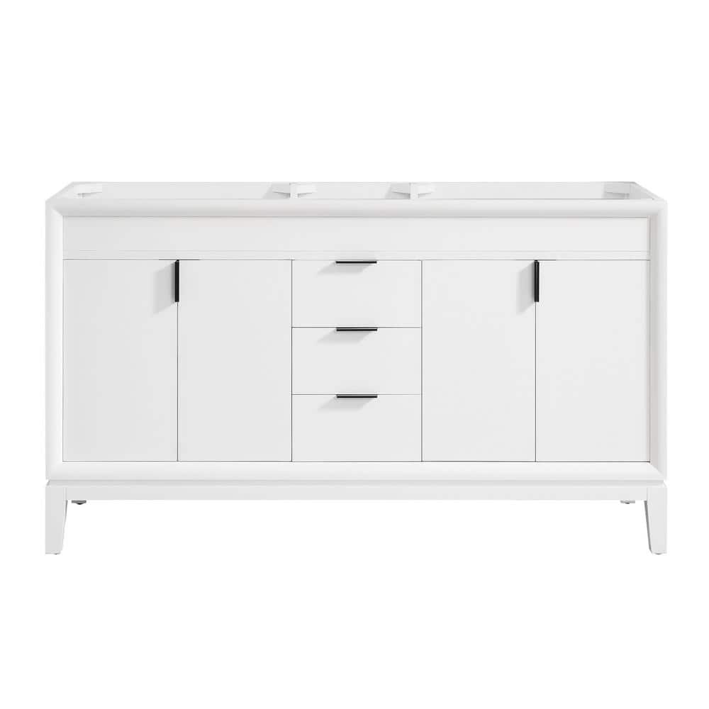 Emma 60" White Solid Wood Double Vanity Cabinet