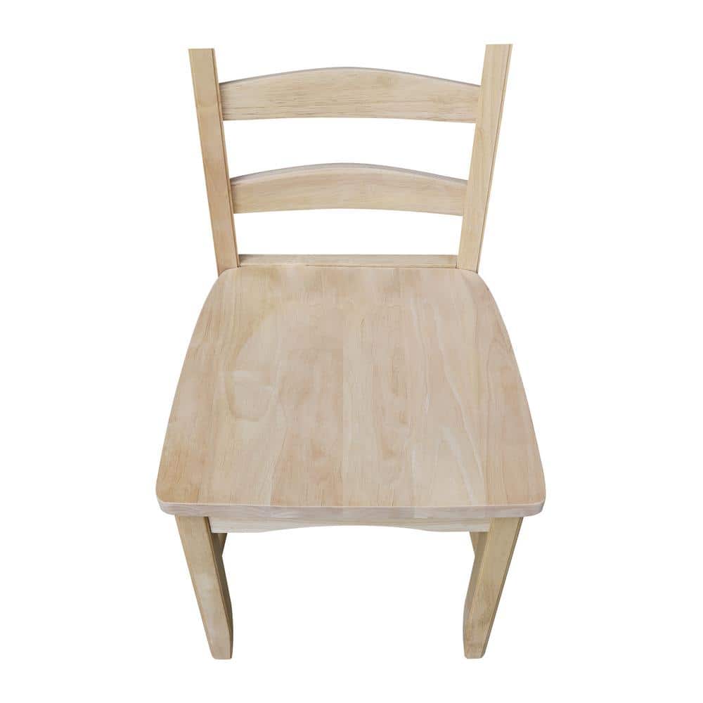 Unfinished Solid Wood Ladderback Dining Chairs (Set of 2)
