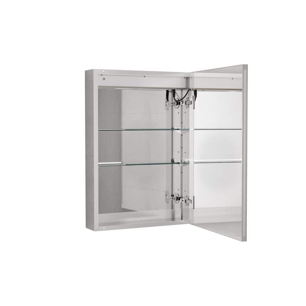 20 in. W x 28 in. H Rectangular Aluminum Light Medicine Cabinet with Mirror