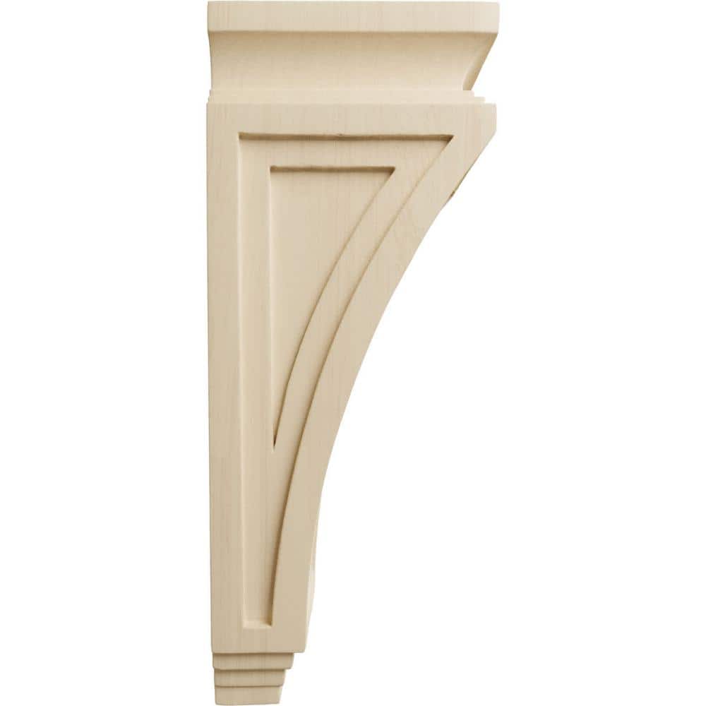 Unfinished Rubberwood Traditional Corbel 6"W x 4-3/4"D x 12"H