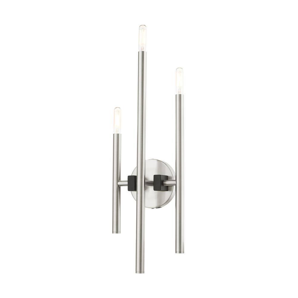 Scandinavian Brushed Nickel 3-Light Direct Wired Sconce