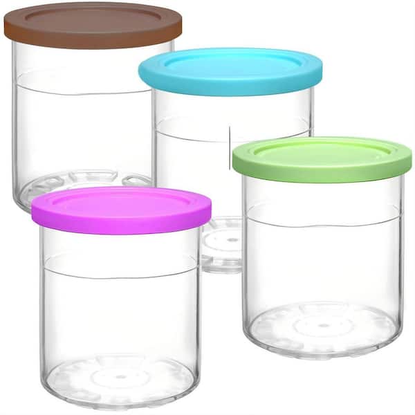24 oz. Deluxe Ice Cream Maker Replacement Pints with Lids for Ninja Creami 11-in-1 NC501 NC500 Series, Purple