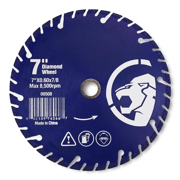 7 in. Diamond Edge Cut Off Abrasive Wheel with 7/8 in. Arbor