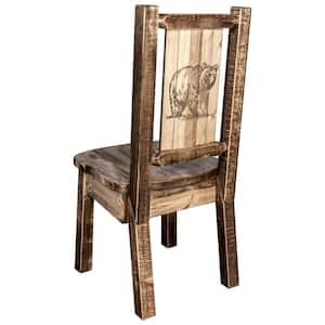 Homestead Collection Early American Dining Side Chair with Laser Engraved Bear Design
