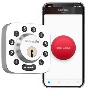 U-Bolt 5 in 1 Bluetooth Enabled and Keypad Smart Deadbolt Door Lock with Wi-Fi Bridge in Satin Nickel