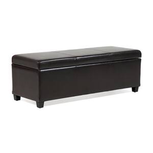 Cole Espresso 48 in. Upholstered Bedroom Bench with Storage