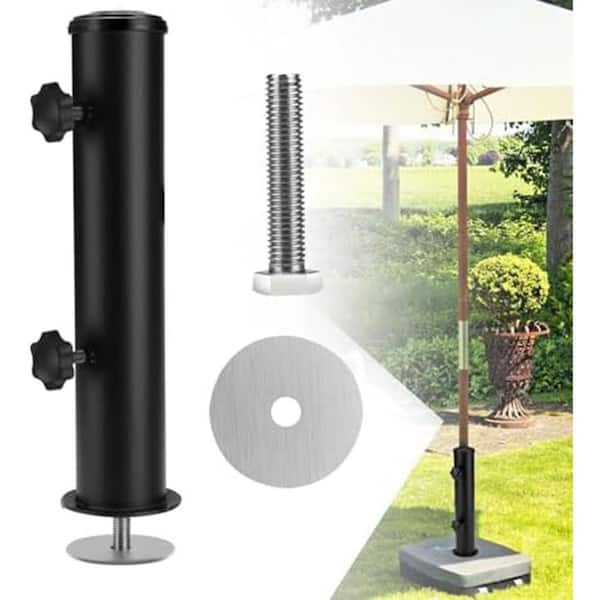 SenQWFa 1.78 lb. Metal Patio Umbrella Base in Black Fits 1.2-2. 0in Poles Outdoor Heavy Duty Granite Stand Stable Holder