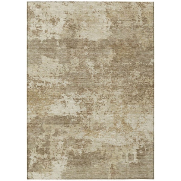 Chantille Machine Washable Indoor/Outdoor Abstract ACN2366 Khaki 8 ft. x 10 ft. Area Rug