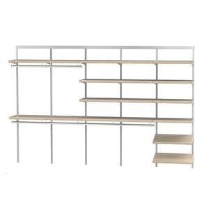 10 ft. Double Hang and Short Hang with Shelf Stack and Shoe Rack-Birch