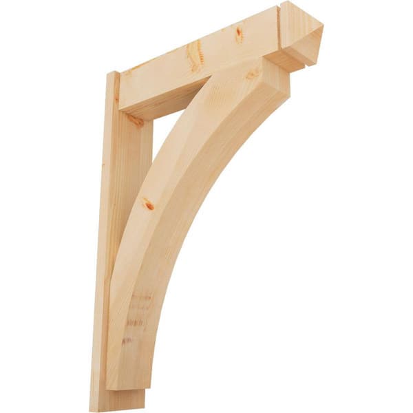 Ekena Millwork 8 in. x 44 in. x 32 in. Douglas Fir Thorton Arts and Crafts Smooth Outlooker