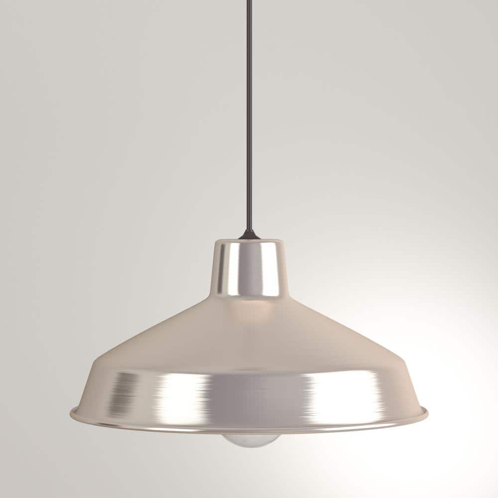 Brushed Nickel Industrial Warehouse Pendant Light