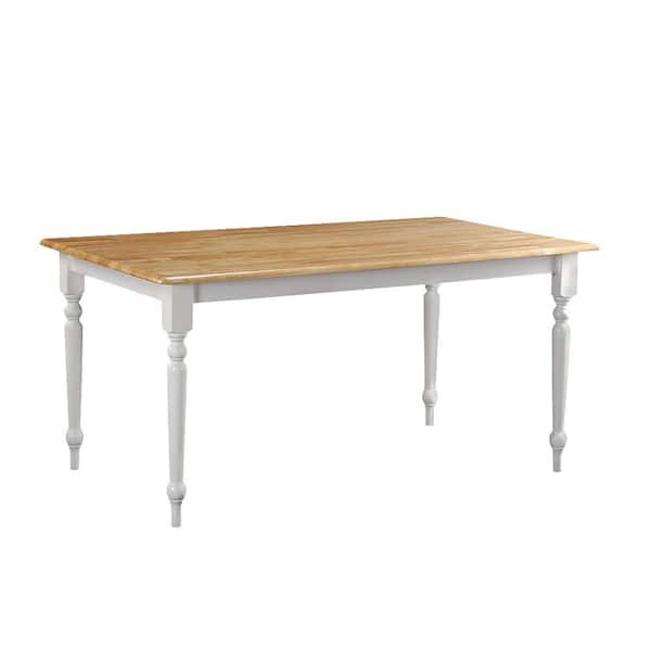Boraam White and Natural Farmhouse Dining Table
