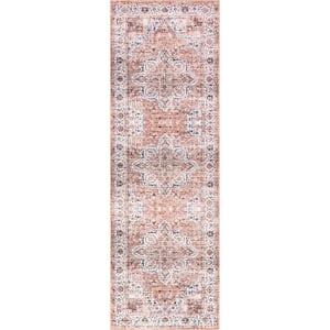 Ama Spill-Proof Machine Washable Rust 2 ft. x 8 ft. Persian Runner Rug
